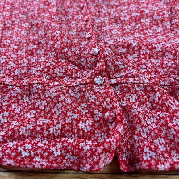 Kooples Boho Floral Red & White Viscose Long Sleeve Top Size Small - Picture 10 of 12